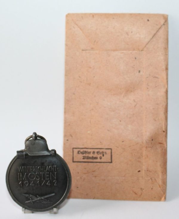 Medaille Winterschlacht im Osten 1941/42 - Hersteller 1 (Deschler & Sohn, München) - Mit Verleihungstüte - WIO – Bild 3