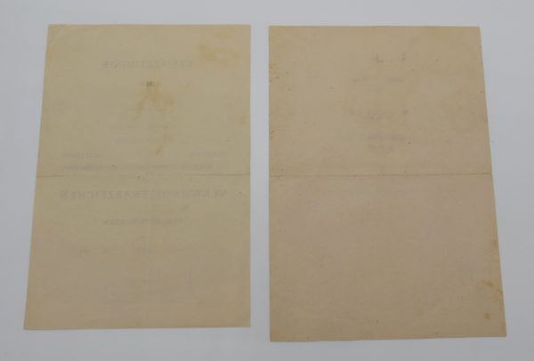 Verleihungsurkunden zum Verwundetenabzeichen Schwarz und des Sturmabzeichen - Stempel des Ski - Btl. 1 – Bild 2