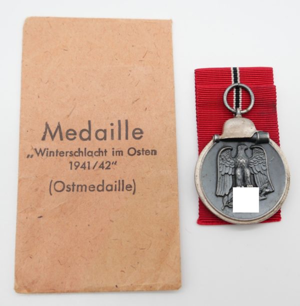 Medaille Winterschlacht im Osten 1941/42 mit Verleihungstüte - Hersteller 20 (C.F. Zimmermann, Pforzheim) - WIO