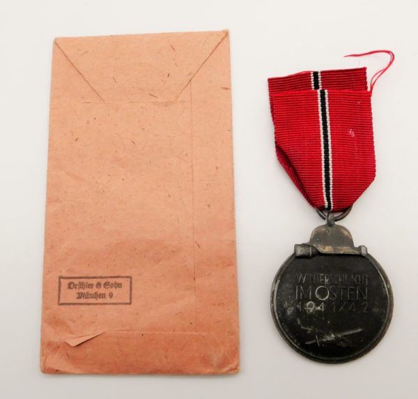 Medaille Winterschlacht im Osten 1941/42 - Hersteller 1 (Deschler & Sohn, München) - Mit Verleihungstüte - WIO – Bild 2
