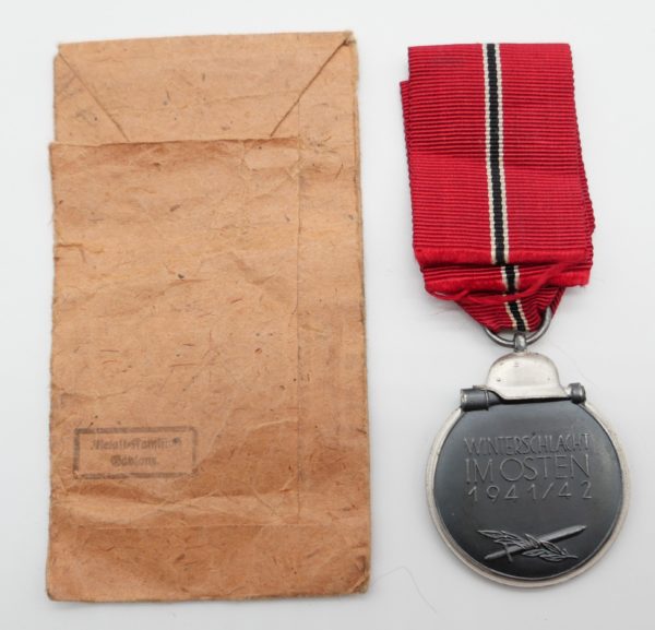 Medaille Winterschlacht im Osten 1941/42 - Hersteller 85 (Julius Pietsch, Gablonz) - Mit Verleihungstüte - WIO – Bild 2