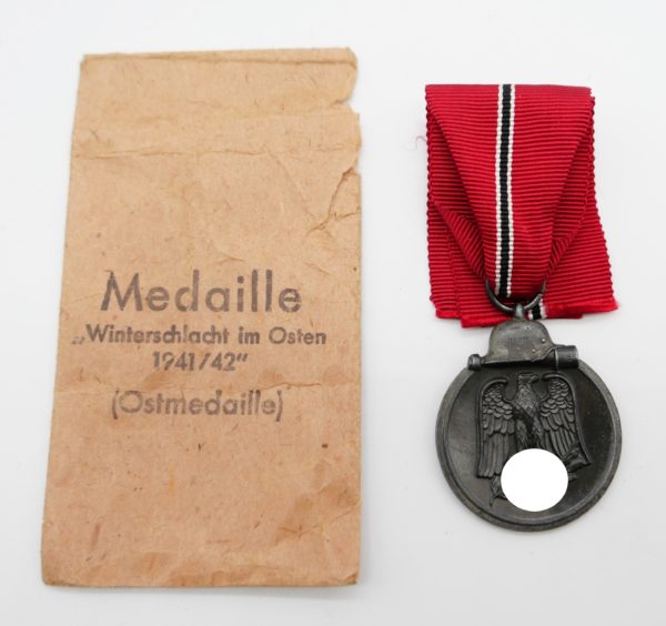 Medaille Winterschlacht im Osten - Mit Verleihungstüte - Metallwarenfabrik Posen - WIO