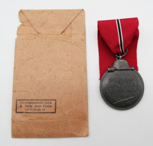 Medaille Winterschlacht im Osten - Mit Verleihungstüte - Metallwarenfabrik Posen - WIO – Bild 2