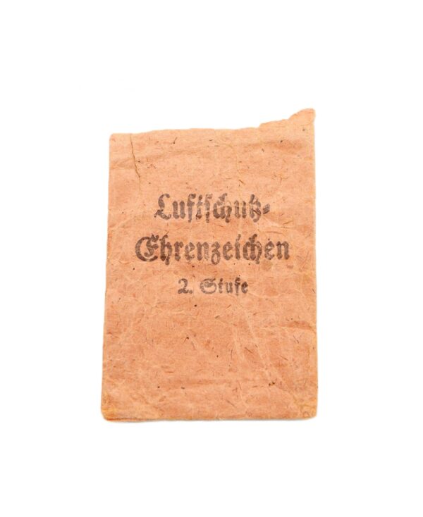 Verleihungstüte zum Luftschutz - Ehrenzeichen 2. Stufe - Hersteller Foerster & Barth, Pforzheim