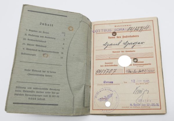 Wehrpass eines Gefreitenen der Ersatz - Reserve – Bild 2