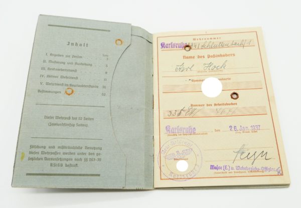 Wehrpass - Heer Inf. Reg. 109/10 – Bild 2