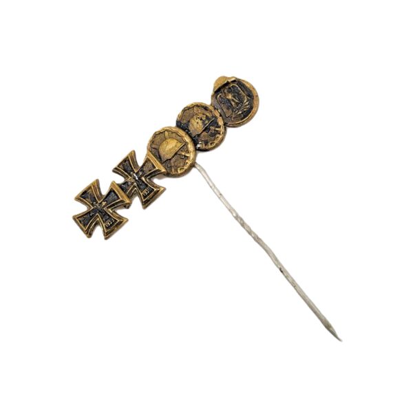 9 mm Miniatur Ordensspange - Eisernes Kreuz - EK - Verwundetenabzeichen - VWA - Schwarz und Silber - WIO