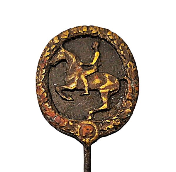 18 mm Miniatur - Deutsches Reiterabzeichen Bronze - Hersteller Lauer NBG
