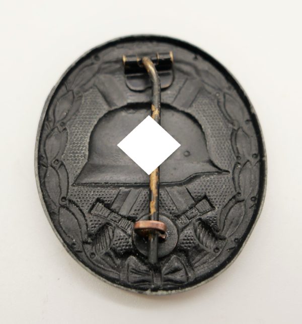 Verwundetenabzeichen Schwarz - Deschler/Wiedmann Design - Seltene Zink Ausführung – Bild 3