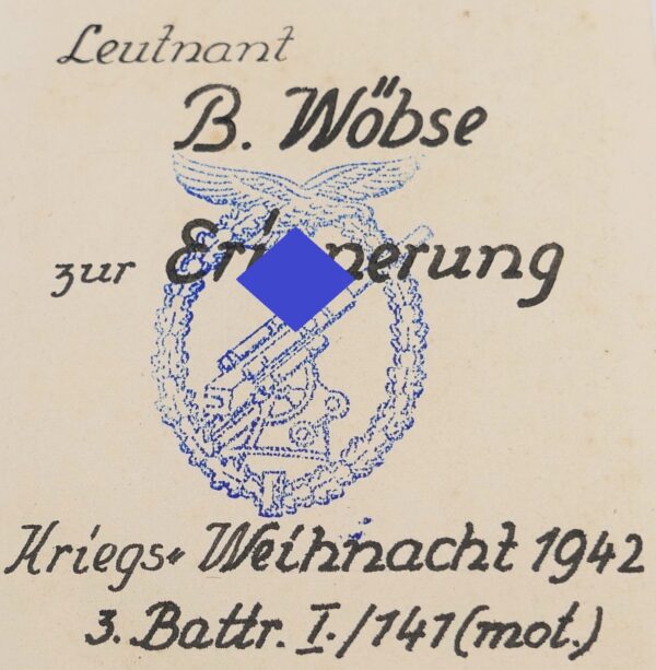 Buch - Um Mannesehre - Mit Widmung des Battr. Führer der 3. Battr. I./141(mot) - Flakkampfabzeichen - FKA