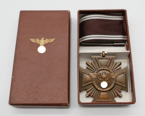 NSDAP Dienstauszeichnung Bronze - Aluminium Ausführung mit Hersteller im Etui