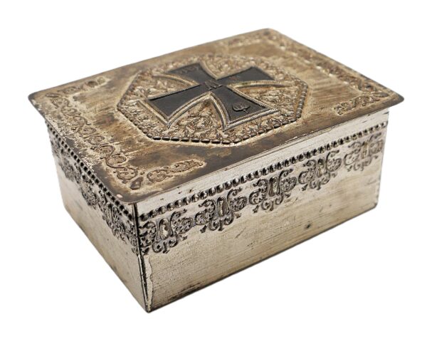 Patriotische Dose - Schachtel - Schatulle mit EK (Eisernes Kreuz) Auflage aus dem 1. Weltkrieg – Bild 3