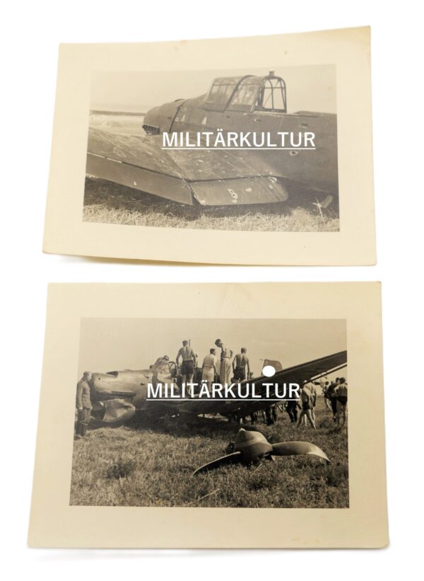 2 Fotos - Abgeschossenen Stuka - Junkers Ju 87 - Foto