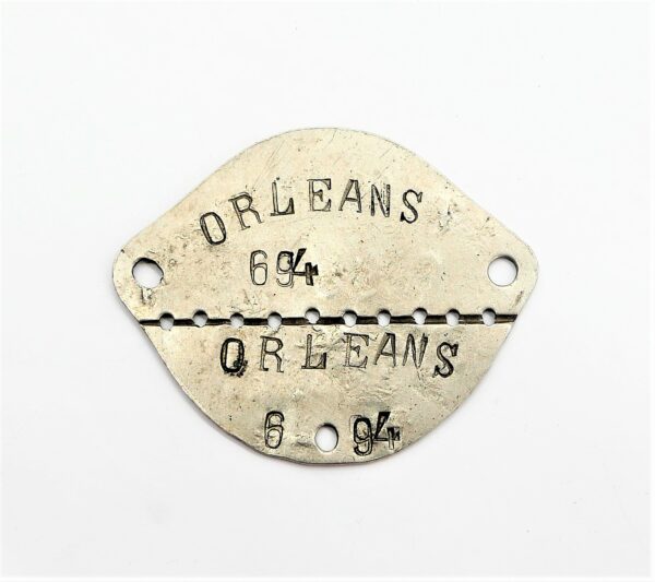 Erkennungsmarke Frankreich - Orleans 694 - Menager Albert 1924 - EKM - Dogs Tag - Bodenfund – Bild 2