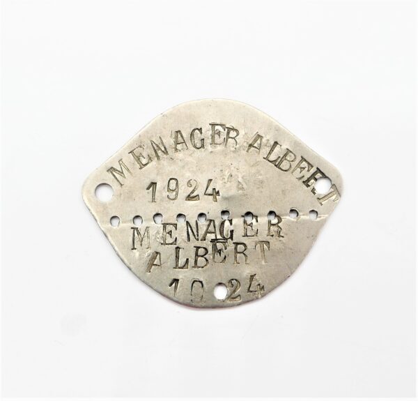 Erkennungsmarke Frankreich - Orleans 694 - Menager Albert 1924 - EKM - Dogs Tag - Bodenfund – Bild 3