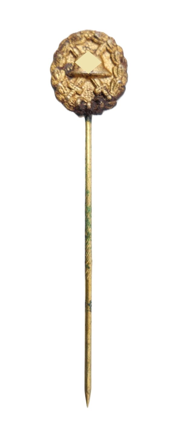 13 mm Miniatur zum Verwundetenabzeichen Gold - 1. Form - VWA – Bild 2
