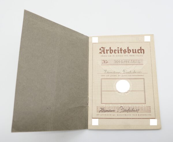 Arbeitsbuch eines Mannes - Deutsches Reich – Bild 2