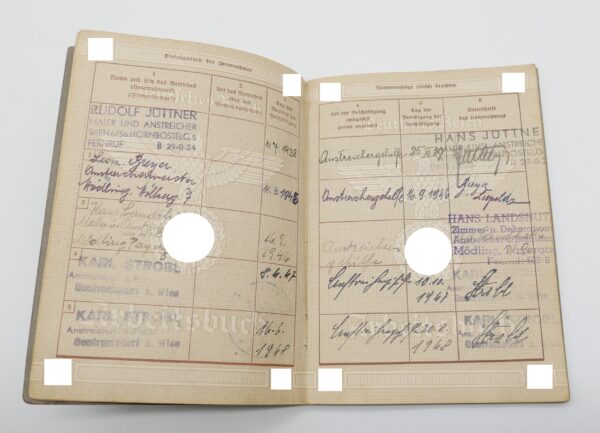 Arbeitsbuch eines Maler und Anstreicher aus Wien – Deutsches Reich – Bild 4