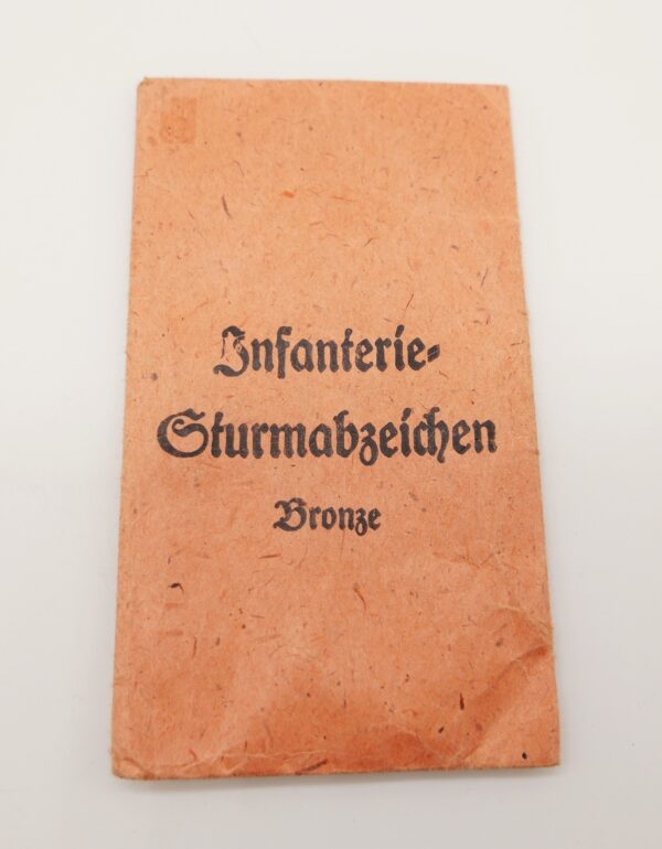 Verleihungstüte zum Infanterie Sturmabzeichen Bronze – Josef Feix & Söhne, Gablonz