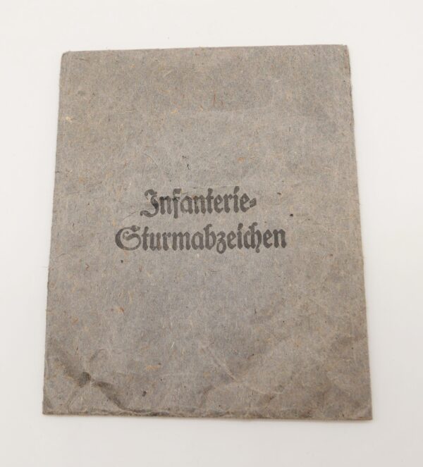 Verleihungstüte zum Infanterie Sturmabzeichen - Hersteller E. Ferd. Wiedmann, Frankfurt am Main