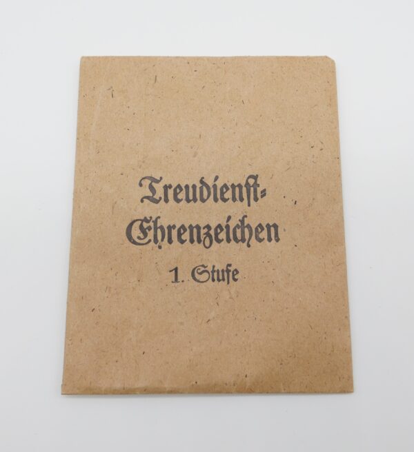 Verleihungstüte zum Treudienst - Ehrenzeichen - 1. Stufe - Hersteller Deschler & Sohn, München