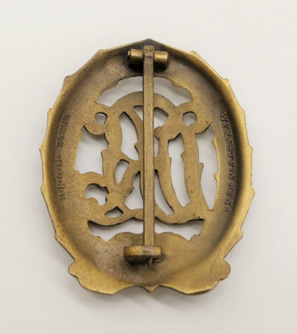 DRL Sportabzeichen Bronze – Hersteller Wernstein, Jena – D.R.G.M. 35269 – Bild 2