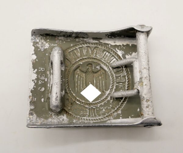 Koppelschloss Heer - Aluminium mit Restfarbe - Hersteller R.S. & S. (Rudolf Sieper & Sohn, Lüdenscheid) – Bild 3