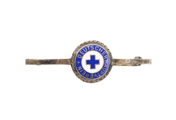 Brosche - Deutscher Hauptverein (Blaues Kreuz) - Mitgliedsabzeichen mit Eichenlaub - 835er Silber – Bild 2