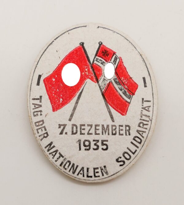 Pappabzeichen - Tag der Nationalen Solidarität 7. Dezember 1935