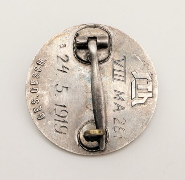 Eintrittsabzeichen Stahlhelmbund 1919 - Hersteller STH (Stahlhof Magdeburg) - 800er Silber – Bild 4