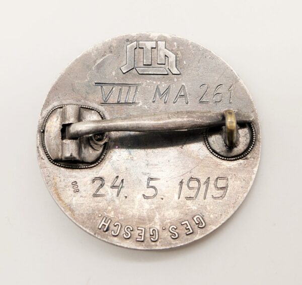 Eintrittsabzeichen Stahlhelmbund 1919 - Hersteller STH (Stahlhof Magdeburg) - 800er Silber – Bild 5