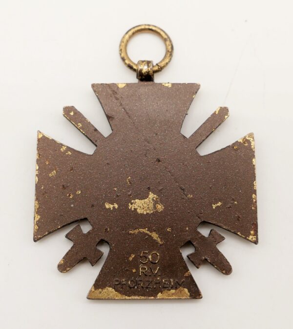 Ehrenkreuz für Frontkämpfer – Hersteller 50 R. V. Pforzheim (Reichsverband Arbeitsgemeinschaft Heinrich Vogt, Pforzheim) - FEK – Bild 2