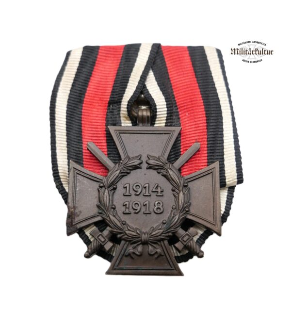 Ehrenkreuz für Frontkämpfer an einer Einzelspange - Einzelbandspange - Hersteller R. V. 24 Pforzheim