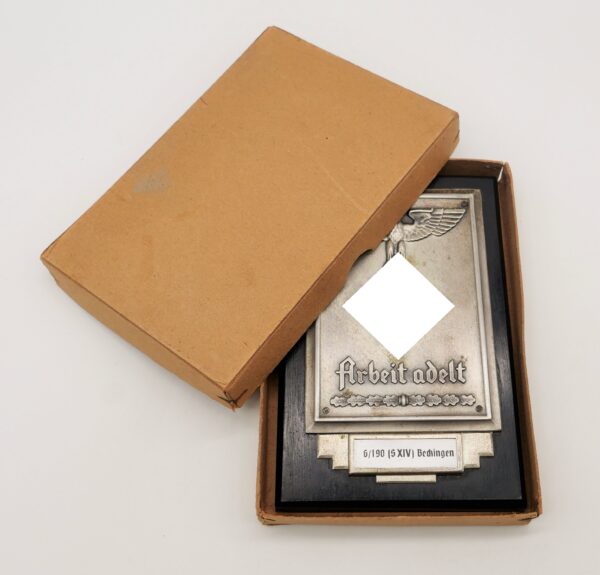 Plakette/Wandrelief - Arbeit adelt - RAD 6/190 Beckingen - Im orginal Karton