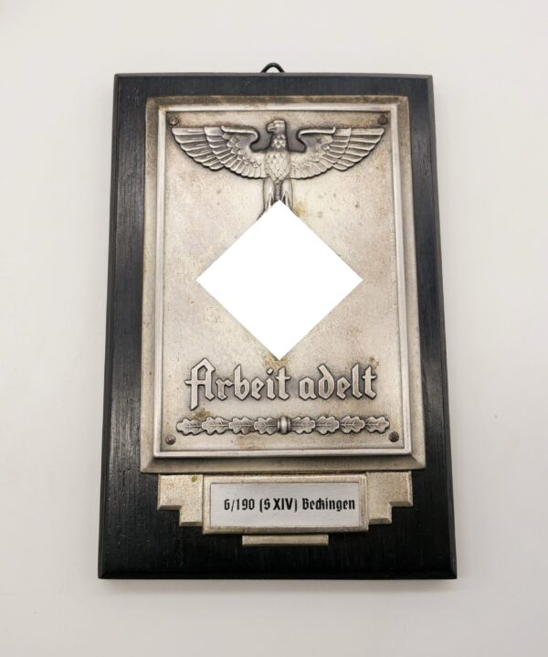 Plakette/Wandrelief - Arbeit adelt - RAD 6/190 Beckingen - Im orginal Karton – Bild 3