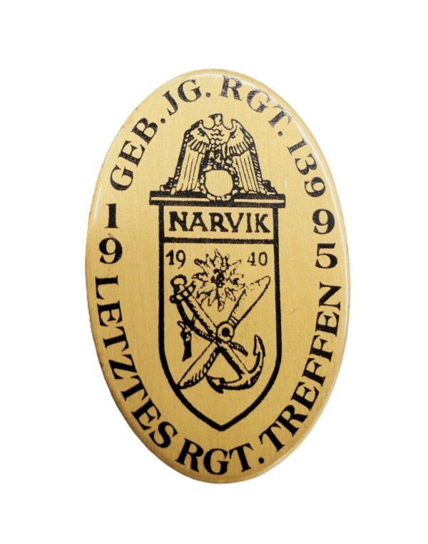 Abzeichen - GEB. JG. RGT. 139 - Letztes RGT. Treffen 1995 - Navikschild - Narvik - Gebirgsjäger