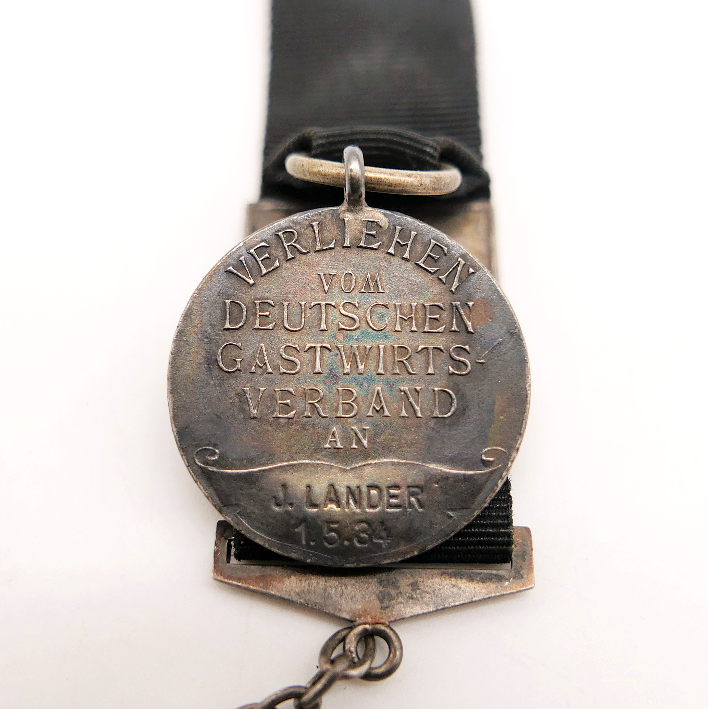 Abzeichen - Silberne Denkmünze mit Urkunde - Deutscher Gastwirts- Verband E.V. - DGV - Hotel Fürstenhof - Dortmund – Bild 7