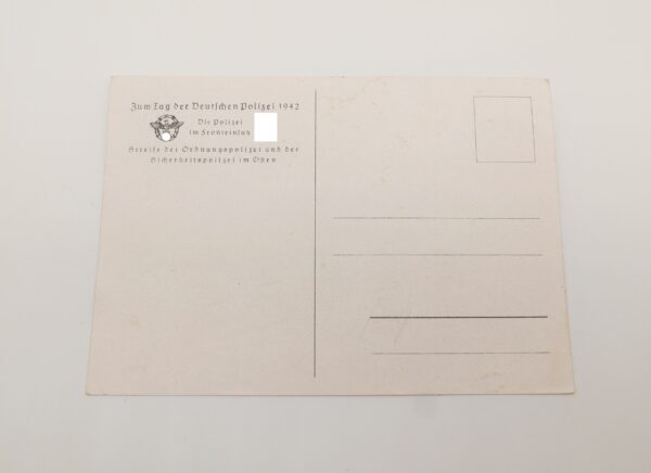 Postkarte - Zum Tag der Polizei 1942 - Die Polizei im Fronteinsatz – Bild 2