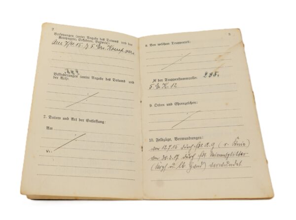 Militärpass und Arbeitsbuch 1. Weltkrieg - Wehrpass aus dem 2. Weltkrieg - Diverse Papiere eines Mannes - Landsturm – Bild 5