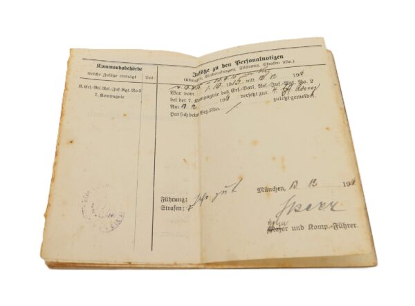 Militärpass und Arbeitsbuch 1. Weltkrieg - Wehrpass aus dem 2. Weltkrieg - Diverse Papiere eines Mannes - Landsturm – Bild 7