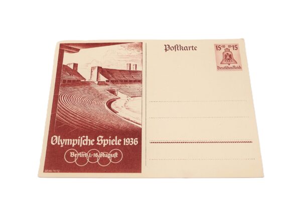 Postkarte - Olympische Spiele 1936 - Berlin 1.-16. August 1936 - Motiv des Künstlers Georg Fritz - Olympia – Bild 2
