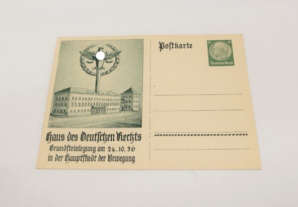 Postkarte - Haus des Deutschen Rechts - Grundsteinlegung am 24.10.1936 in der Hauptstadt der Bewegung – Bild 2