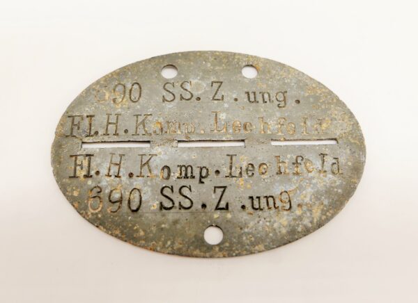 Erkennungsmarke eines ungarischen SS Angehörigen - FL. H. Komp. Lechfeld - Zögling – Bild 2