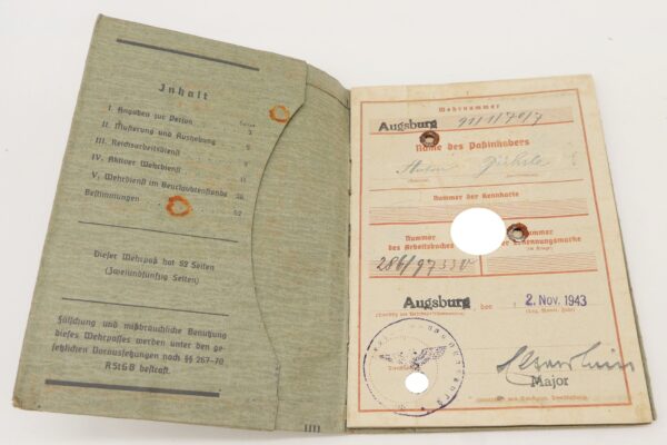 Wehrpass eines städtischen Arbeiters - Augsburg – Bild 2