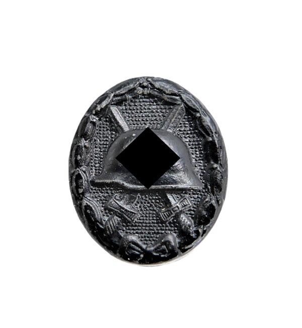 16 mm Miniatur zum Verwundetenabzeichen Schwarz - Variante mit kleinen Nadelsystem - Broschierung - VWA