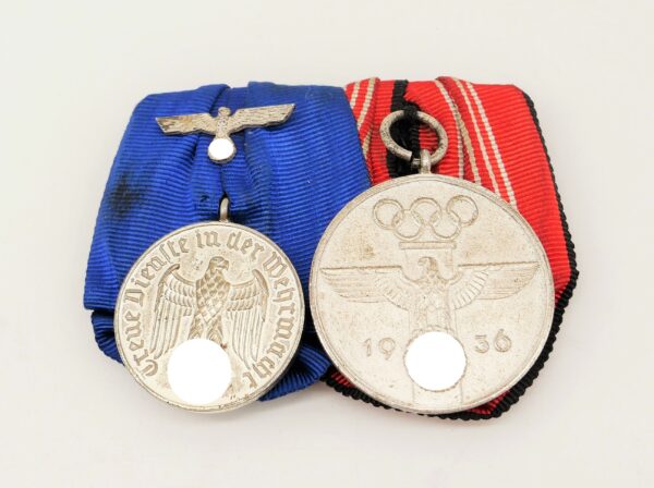 2er Ordensspange – Dienstauszeichnung für 4 Jahre – Deutsche Olympia-Erinnerungsmedaille 1936 – Bild 2