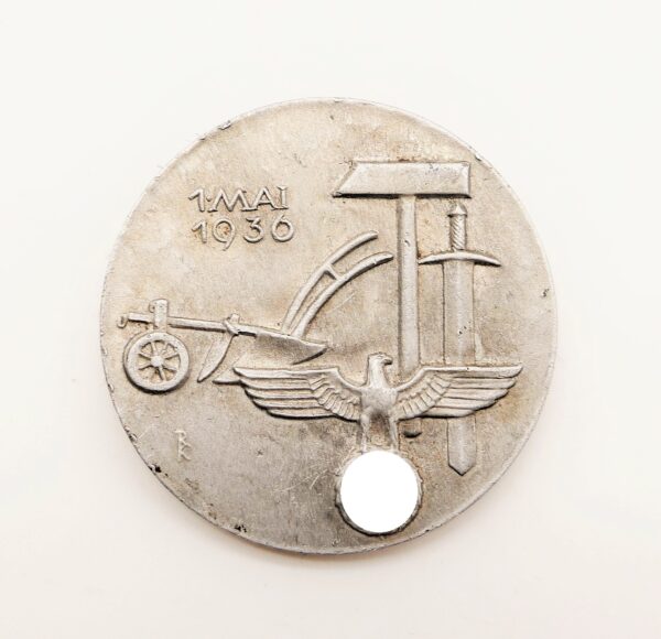 Abzeichen – 1. Mai 1936 – Tag der Arbeit – Hersteller R. Hauschild, Pforzheim - Aluminium