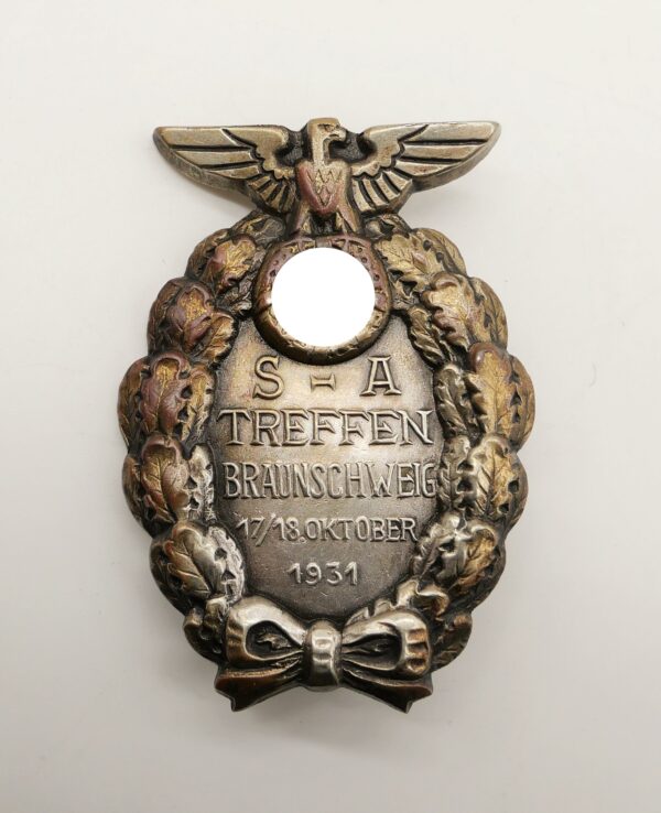 Abzeichen - SA Treffen Braunschweig 17./18. Oktober 1931 - RZM - GES. GESCH. - 17