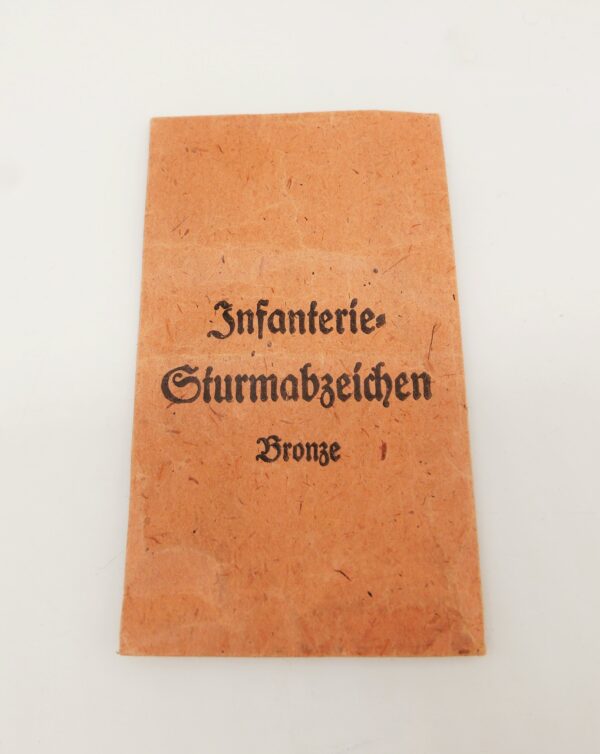 Verleihungstüte zum Infanterie Sturmabzeichen Bronze - Hersteller Josef Feix & Söhne, Gablonz