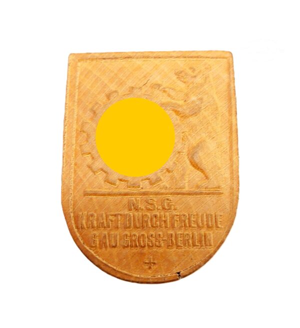 Abzeichen aus Holz - N.S.G. - Kraft durch Freude - Gau Gross-Berlin - NSG